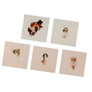 5 Piece Hand Dyed Beauty Printed Cotton Fabric Canvas for Patchwork Quilting Craft DIY Bag Purse Making