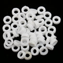 50 Piecess 3mm Plastic Shaft Fixed Spacer Gasket Sleeve for Model Making Toy Car Part White