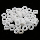 50 Piecess 3mm Plastic Shaft Fixed Spacer Gasket Sleeve for Model Making Toy Car Part White
