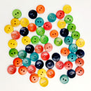 100 Pieces Round Mixed Color Wooden Buttons Sewing Scrapbooking Card DIY 15mm 2 holes