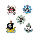 100 Pieces Mix Cartoon Pirate Wooden Buttons Scrapbooking Crafting Sewing 2 Holes
