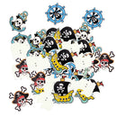 100 Pieces Mix Cartoon Pirate Wooden Buttons Scrapbooking Crafting Sewing 2 Holes