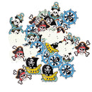 100 Pieces Mix Cartoon Pirate Wooden Buttons Scrapbooking Crafting Sewing 2 Holes