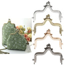Sewing Evening Purse Handbag Metal Frame Kiss Clasp Lock Hill for Purse Bag DIY 10cm x 8cm Black