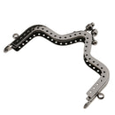 Sewing Evening Purse Handbag Metal Frame Kiss Clasp Lock Hill for Purse Bag DIY 10cm x 8cm Black