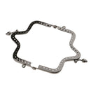 Sewing Evening Purse Handbag Metal Frame Kiss Clasp Lock Hill for Purse Bag DIY 10cm x 8cm Black