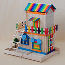 Ice Cream Stick Model Wooden Crafts Model Building Tools Kit for DIY Little House Kids Toys Games