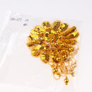 Sequin Beaded Flower Applique Stage Show Costume Dance Ballet Tutu Headdress Accessories Gold