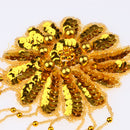 Sequin Beaded Flower Applique Stage Show Costume Dance Ballet Tutu Headdress Accessories Gold