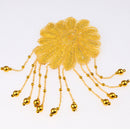 Sequin Beaded Flower Applique Stage Show Costume Dance Ballet Tutu Headdress Accessories Gold
