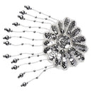 Sequin Beaded Flower Applique Motif Stage Costume Dance Hairpiece DIY Accessories Silver