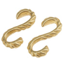 2 Pieces DIY Solid Brass S Shaped Thread Hook 3x2.3 cm