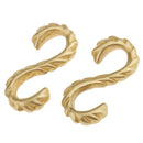 2 Pieces DIY Solid Brass S Shaped Thread Hook 3x2.3 cm
