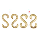 2 Pieces DIY Solid Brass S Shaped Thread Hook 3x2.3 cm