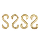 2 Pieces DIY Solid Brass S Shaped Thread Hook 3x2.3 cm