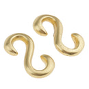 2 Pieces S Shaped Smooth Solid Brass Hook DIY 2.5x1.3 cm