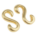 2 Pieces S Shaped Smooth Solid Brass Hook DIY 2.5x1.3 cm