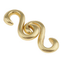 2 Pieces S Shaped Smooth Solid Brass Hook DIY 2.5x1.3 cm