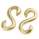 2 Pieces S Shaped Smooth Solid Brass Hook DIY 2.5x1.3 cm