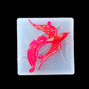 Silicone Phoenix Mold With Hole Resin Jewelry Pendant Charm DIY Making Mould Tool