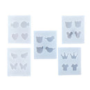5 Pieces Mini Crown Wings Design Silicone Mould Jewelry Making Mold for DIY Pendants Charms Crafts