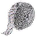 9 Meters 7-rows Multicolor Flower Rhinestone Beaded Ribbon Trim Sewing Applique for DIY Crafts