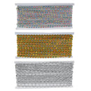 10 Yards Square Colorful Rhinestone Beaded Chain Ribbon Trim Applique Embellishment for Craft