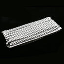 1 Yard Cambered Square Beads Beaded Chain Ribbon Trim for Handmade DIY Crafts Decoration Silver