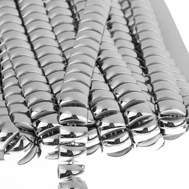 1 Yard Cambered Square Beads Beaded Chain Ribbon Trim for Handmade DIY Crafts Decoration Silver