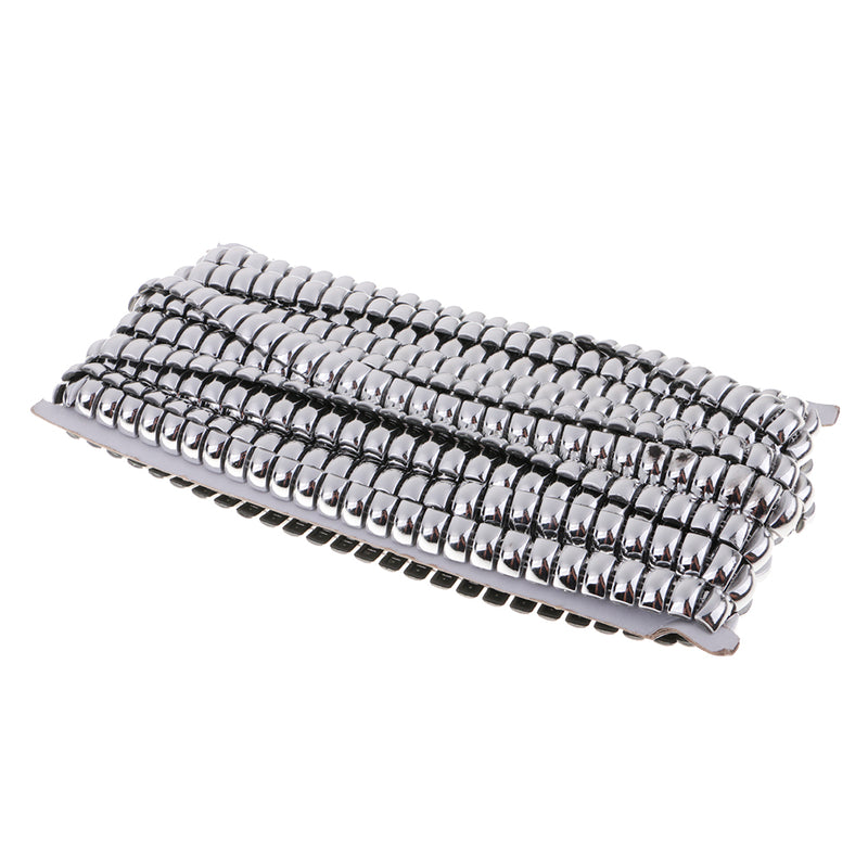 1 Yard Cambered Square Beads Beaded Chain Ribbon Trim for Handmade DIY Crafts Decoration Silver