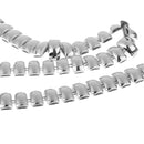 1 Yard Cambered Square Beads Beaded Chain Ribbon Trim for Handmade DIY Crafts Decoration Silver