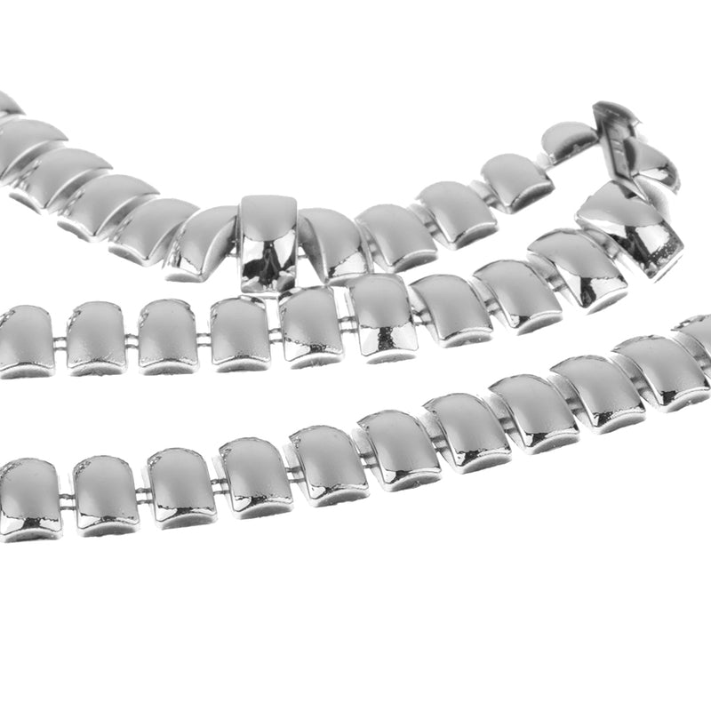 1 Yard Cambered Square Beads Beaded Chain Ribbon Trim for Handmade DIY Crafts Decoration Silver