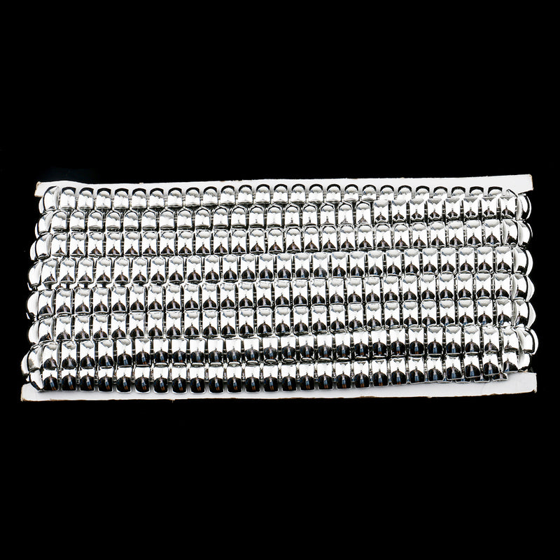 1 Yard Cambered Square Beads Beaded Chain Ribbon Trim for Handmade DIY Crafts Decoration Silver