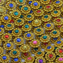 9.1 Meters Flower Shape Crystal Beaded Chain Ribbon Trim Wedding Embellishment for Sewing Craft Gold