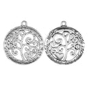 20 Pieces Mini Pendant Charms Glossy Antique Silver Alloy Round Tree Of Life Jewelry Making Crafts Accessories Suspension Bracelet