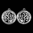 20 Pieces Mini Pendant Charms Glossy Antique Silver Alloy Round Tree Of Life Jewelry Making Crafts Accessories Suspension Bracelet