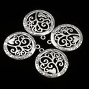 20 Pieces Mini Pendant Charms Glossy Antique Silver Alloy Round Tree Of Life Jewelry Making Crafts Accessories Suspension Bracelet