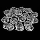 20 Pieces Mini Pendant Charms Glossy Antique Silver Alloy Round Tree Of Life Jewelry Making Crafts Accessories Suspension Bracelet