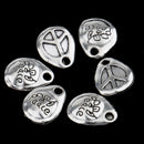 50 Pieces Vintage Tibetan Silver Peace Sign Jewelry Charms DIY Unique Necklace Bracelet Cellphone Pendant