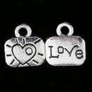 100 Piece Alloy Love & Heart Jewelry Pendant Charms Fingdings for Jewelry Making Hanging Decor Silver