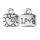 100 Piece Alloy Love & Heart Jewelry Pendant Charms Fingdings for Jewelry Making Hanging Decor Silver