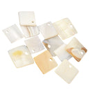 12 Pieces Natural Square Shell Charms Pendant Necklace Jewelry Making DIY Handmade