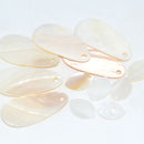 12 Pieces Flat Shell Charm Loose Beads Drop and Oval Mix for Jewelry Earring Pendant Artcraft DIY