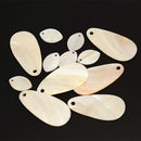 12 Pieces Flat Shell Charm Loose Beads Drop and Oval Mix for Jewelry Earring Pendant Artcraft DIY