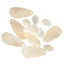 12 Pieces Flat Shell Charm Loose Beads Drop and Oval Mix for Jewelry Earring Pendant Artcraft DIY