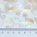 12 Pieces Round and Heart MOTHER OF PEARL Shell Charm Beads fit Jewelry Necklace Making