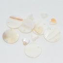 12 Pieces Round and Heart MOTHER OF PEARL Shell Charm Beads fit Jewelry Necklace Making