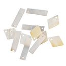 12 Pieces 2 Shapes Flat Shell Charm beads for Pendant Earring Bracelet Necklace Artcraft Making