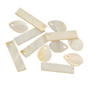 Pack of 12 Mix Oval and Rectangle Shell Charm Beads Jewelry Findings fit Pearl Crystal Jade Gemstone