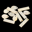 Pack of 12 Mix Oval and Rectangle Shell Charm Beads Jewelry Findings fit Pearl Crystal Jade Gemstone